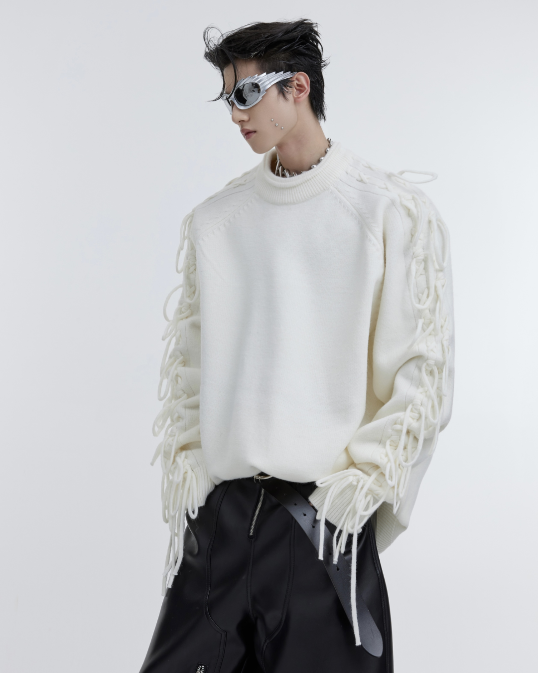 [ArguE CulturE] Fringe Arm Knit Sweater na2266