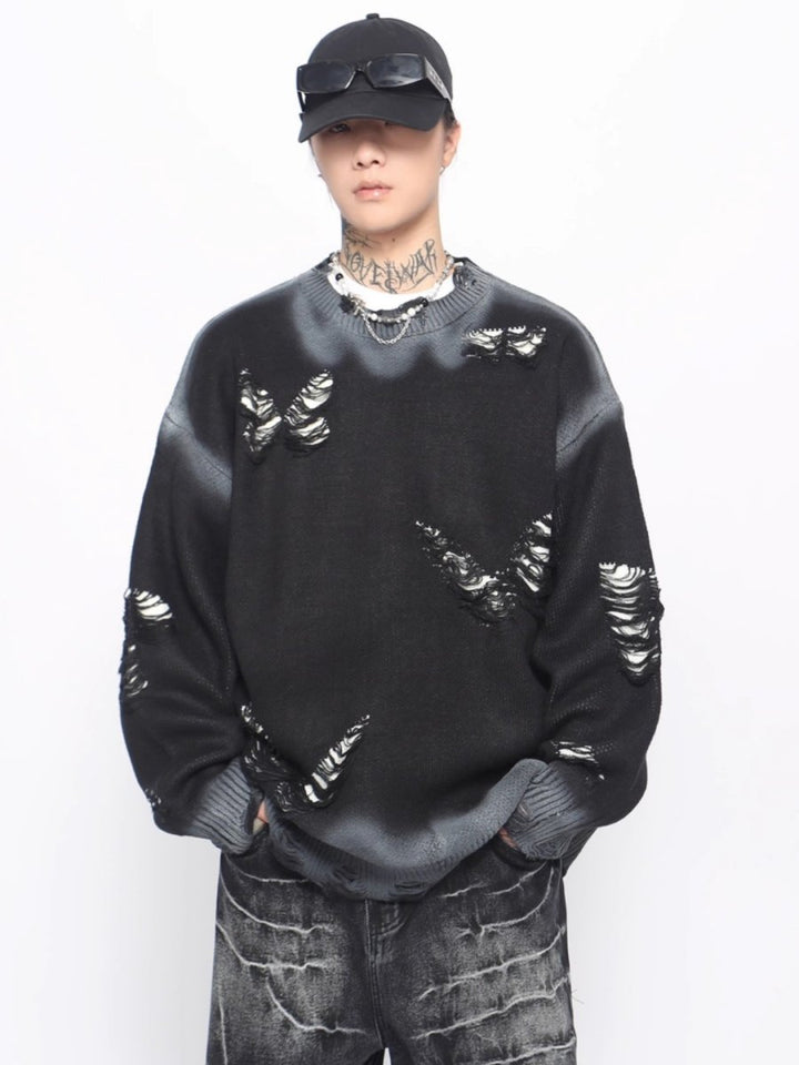 【Mz】Niche design hole knit  na1546