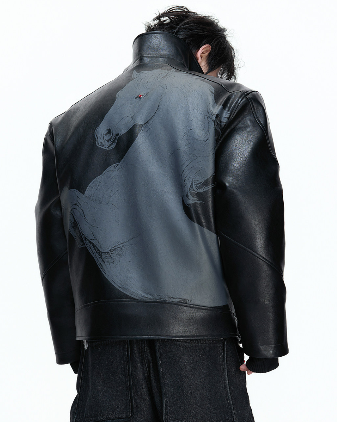 [ArguE CulturE] BLACK HORSE LEATHER JACKET na2287