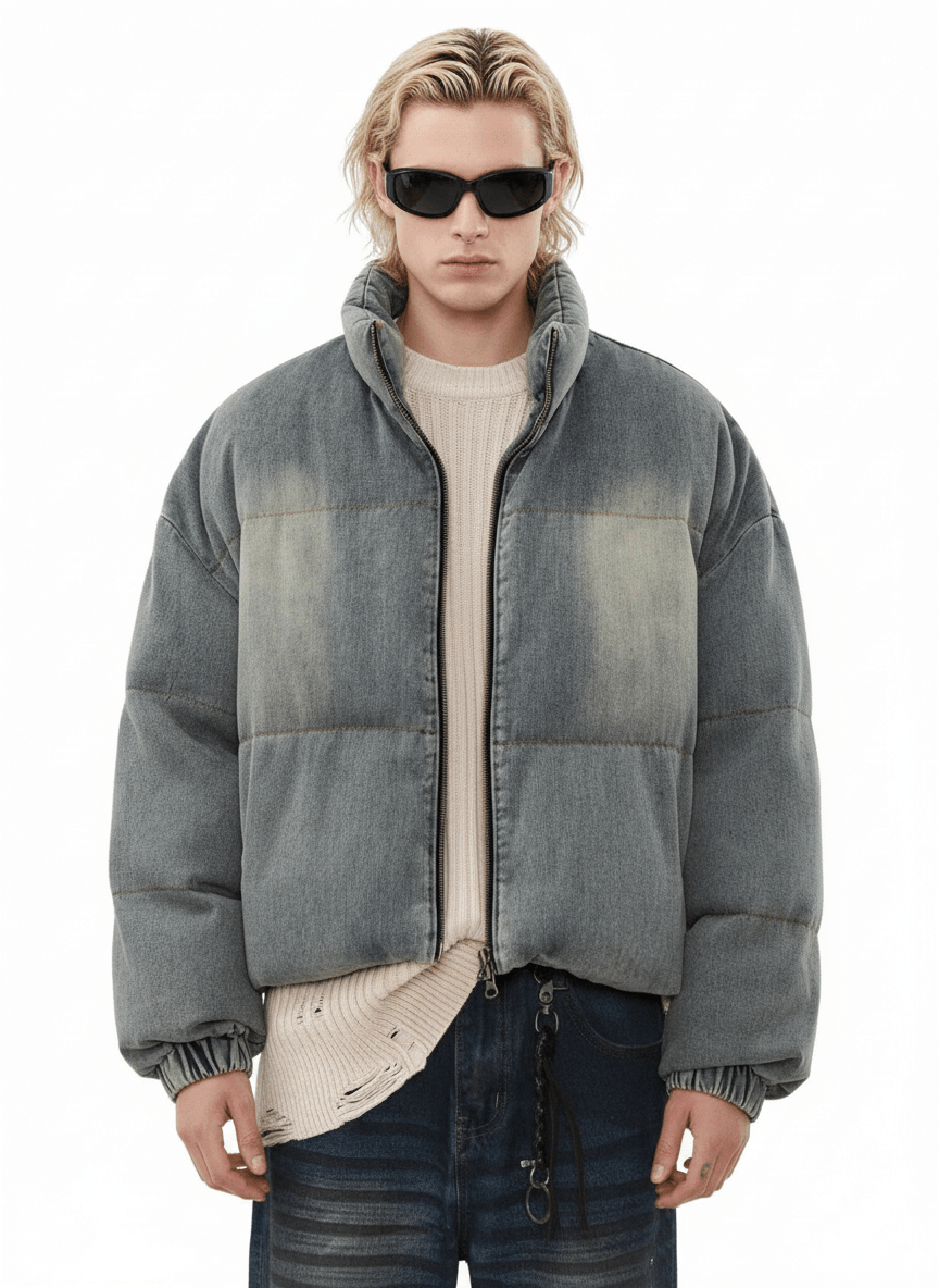 [MRNEARLY] washed denim down jacket na1757