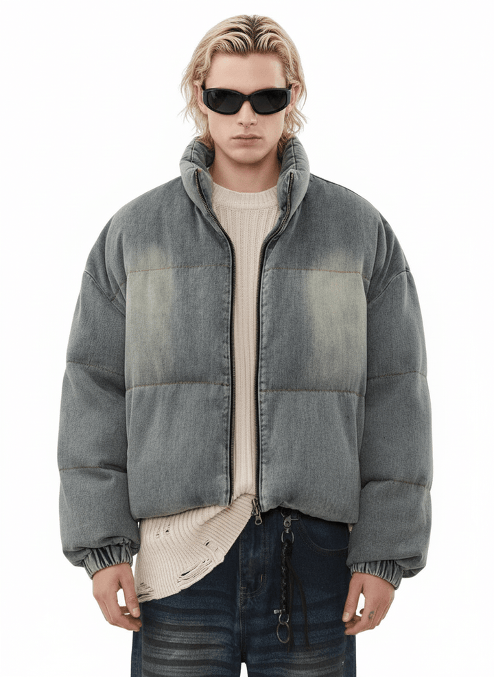 [MRNEARLY] washed denim down jacket na1757