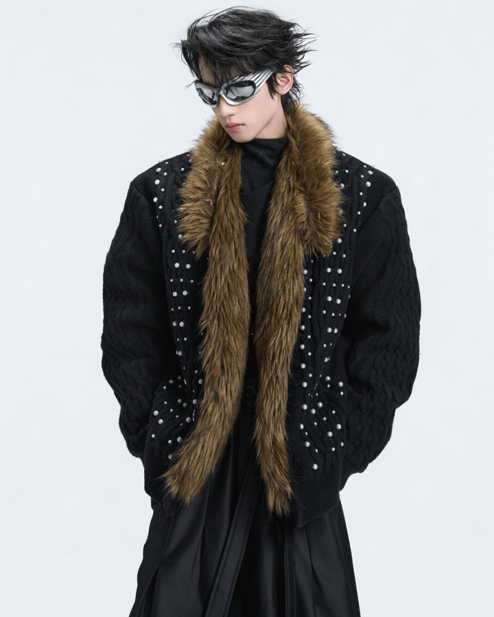 [ArguE CulturE] Royal Fang Fur Knit Coat na2254
