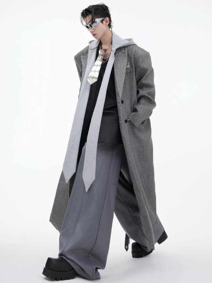 【CulturE】tweed coat loose long coat  na1582