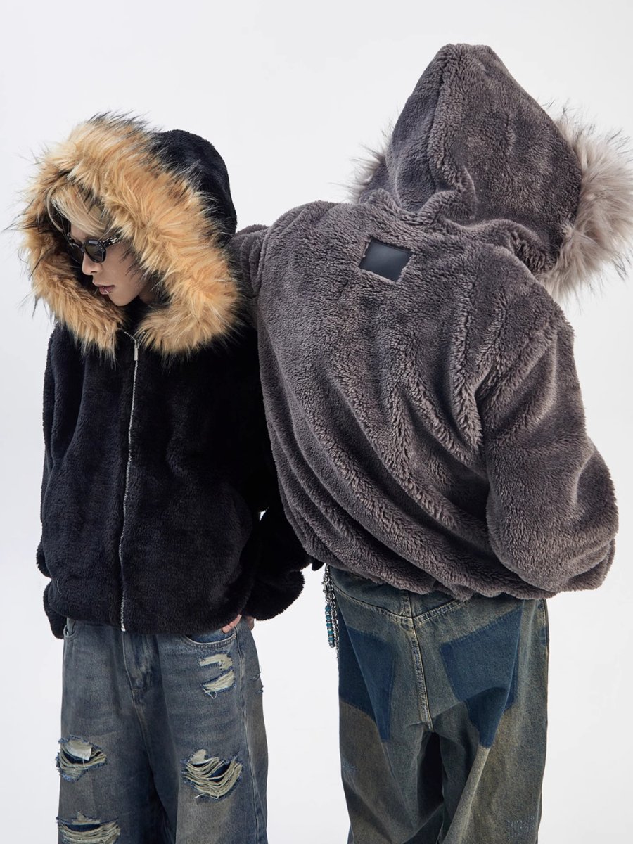 【ASHDARK】fur hooded cotton jacket na1741