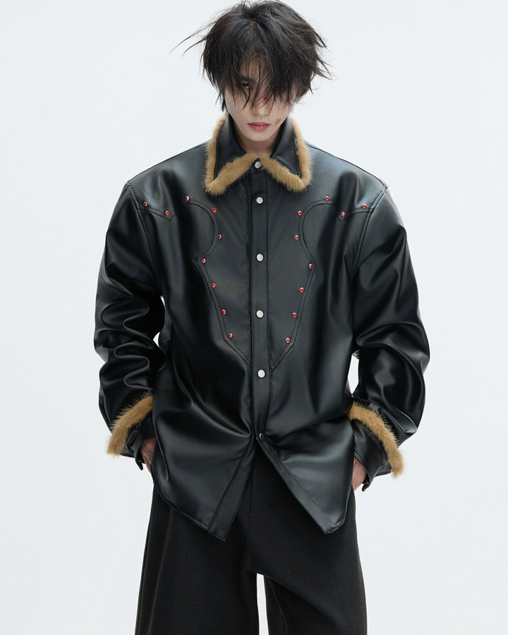 【ArguE CulturE】CRIMSON STUD LEATHER JACKET na2292