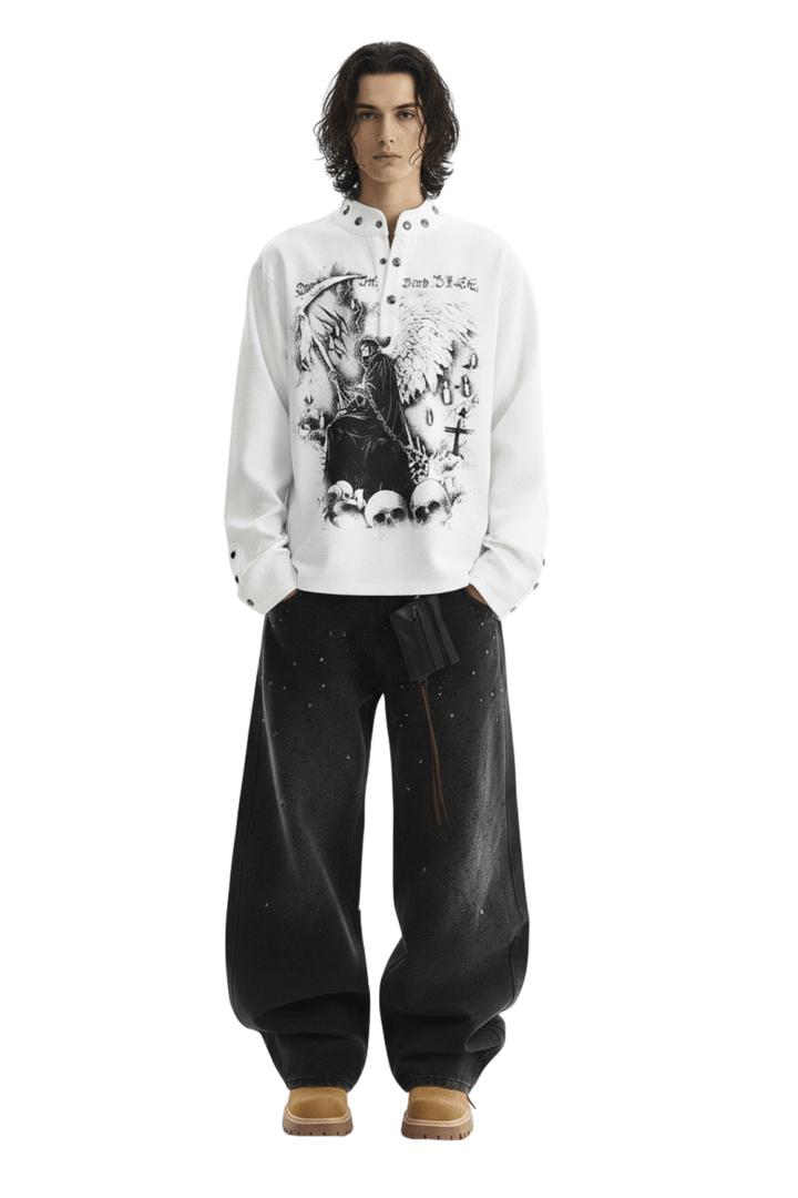 Gothic Reaper Oversized Shirt  na2390