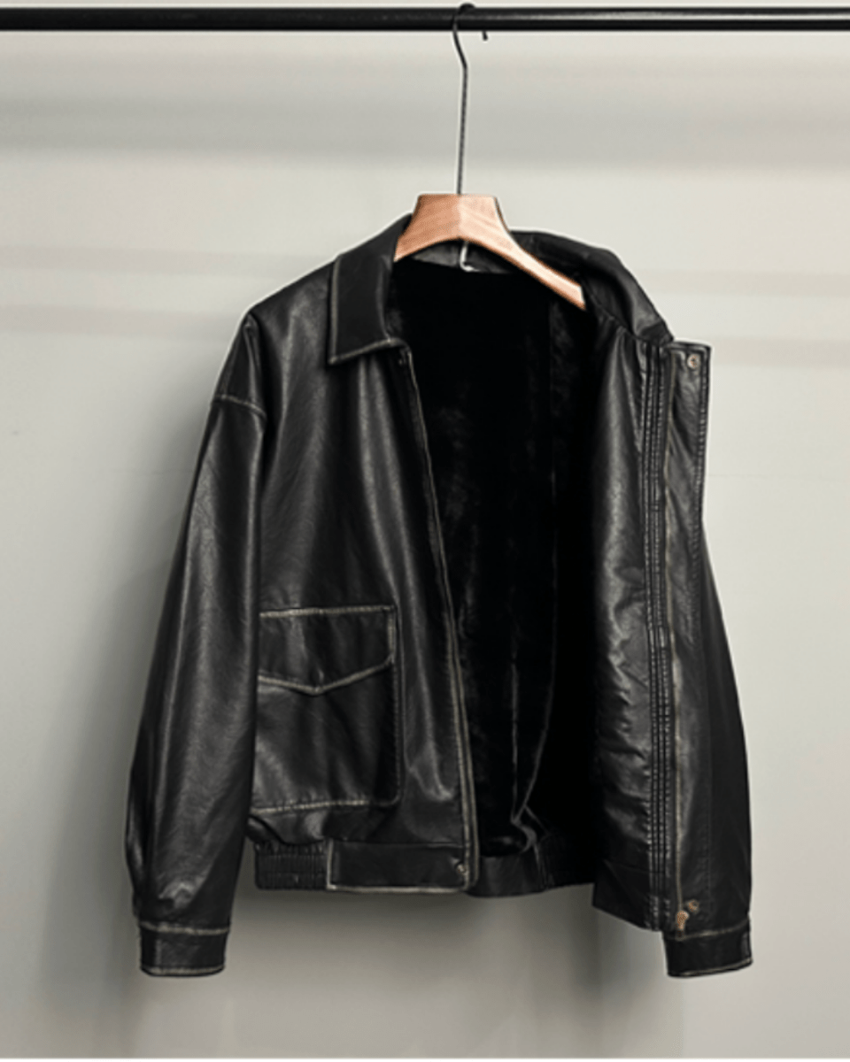 Noir Leather Utility Jacket na2263