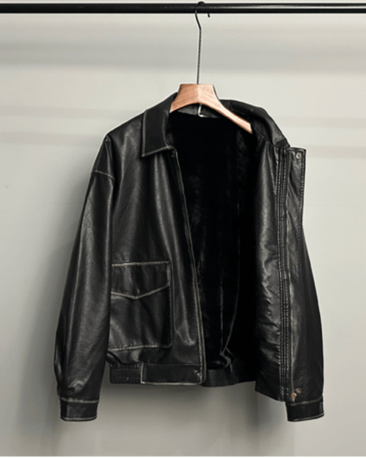 Noir Leather Utility Jacket na2263