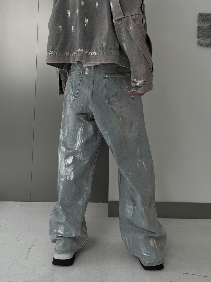 【SOULWORKER】washed wide-leg jeans na1277