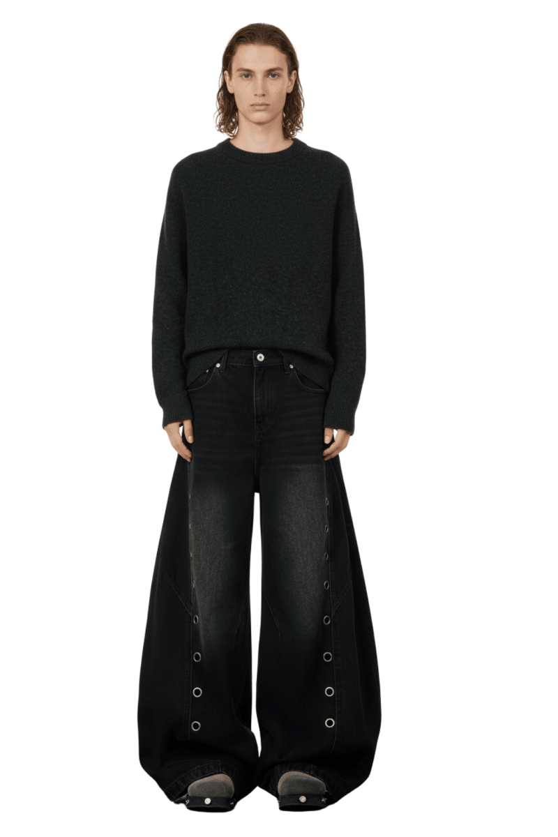 Shadow Wash Oversized Denim Pants na2408