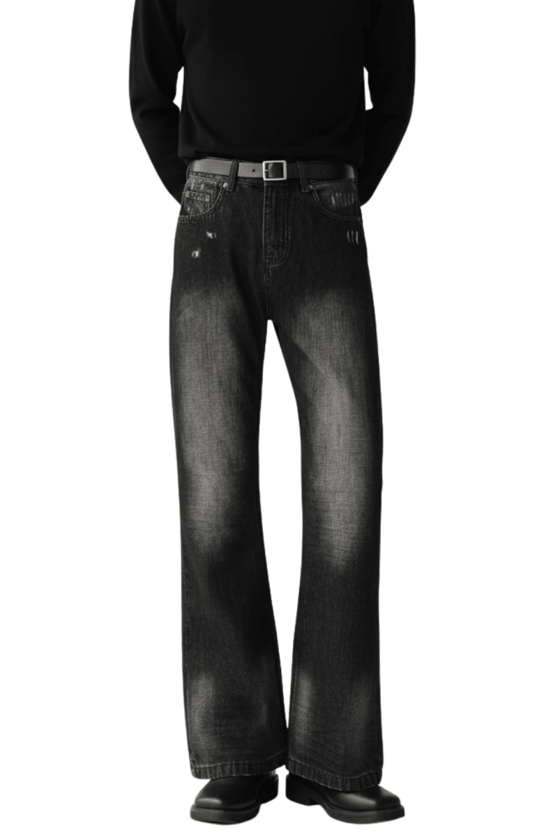 Grunge Wash Flare Jeans na2429