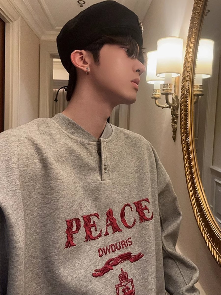 【JH HOMME】LOGO long-sleeved round neck sweater  na1557