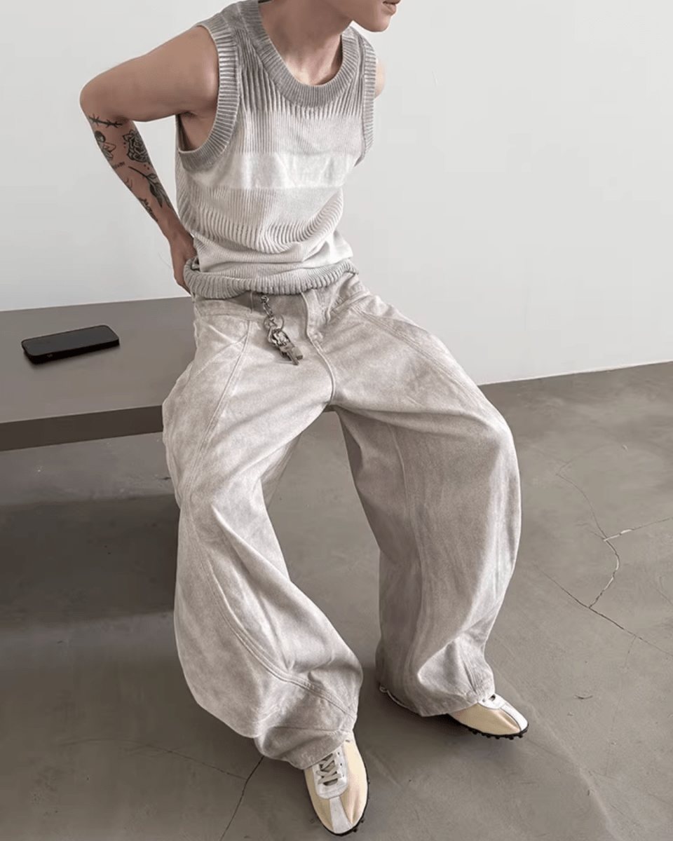 Heavyweight old-wash jeans na1980