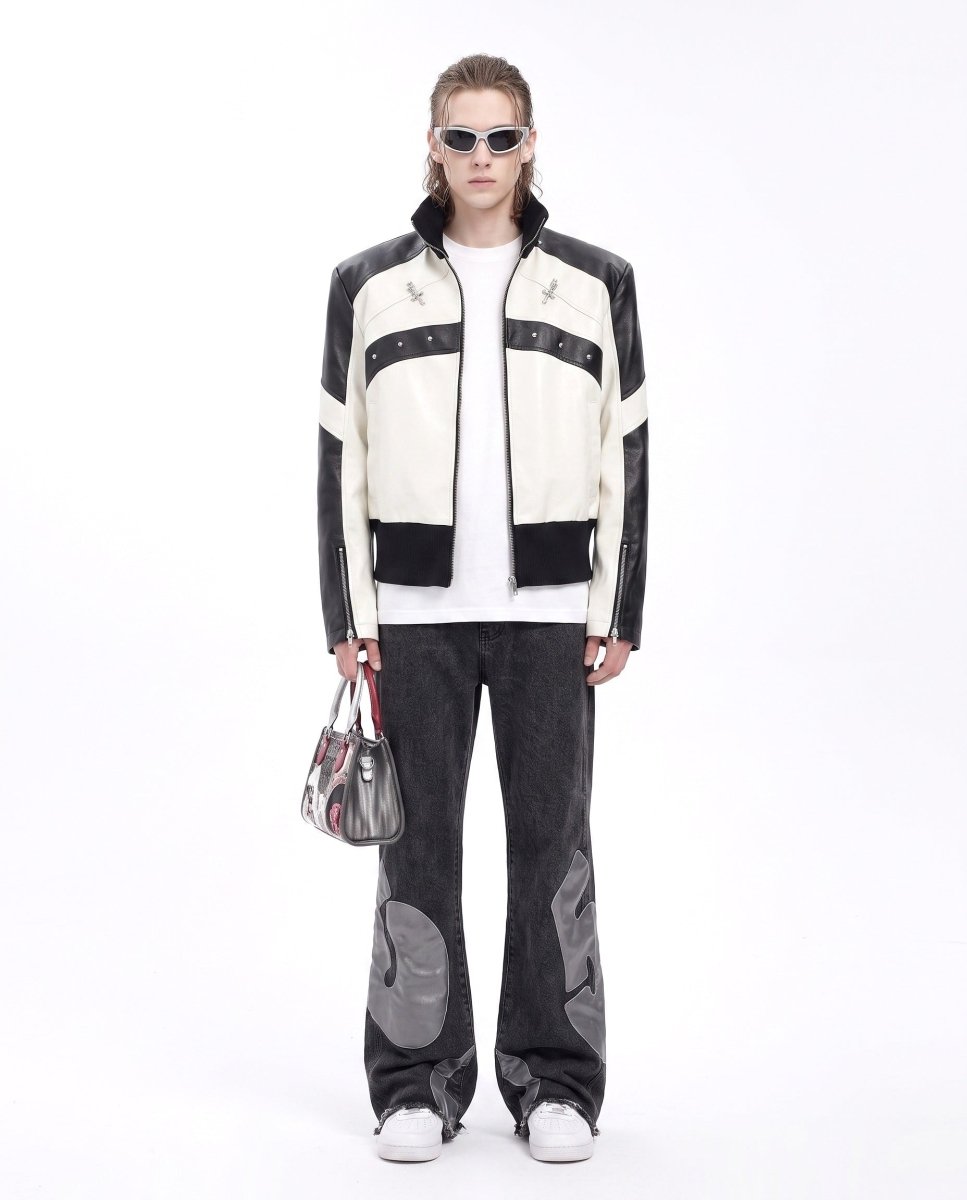 Metallic Moto Jacket na3038