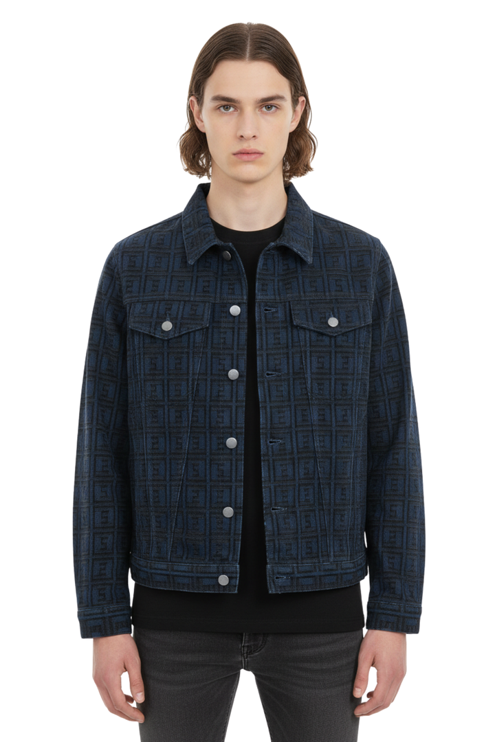 Embossed Monogram Denim Jacket  na2399