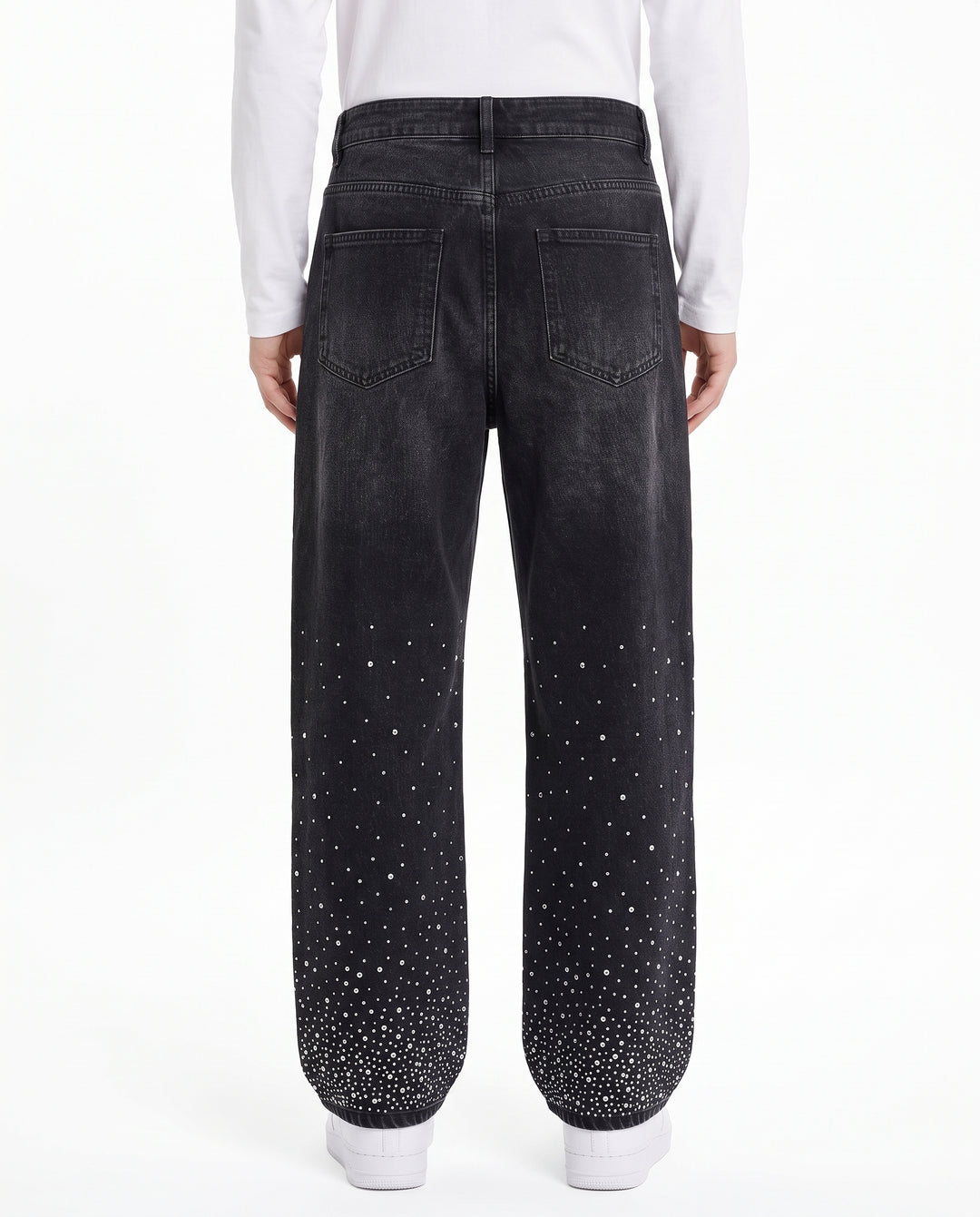 Rhinestone Denim Pants na3198