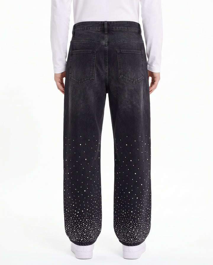 Rhinestone Denim Pants na3198