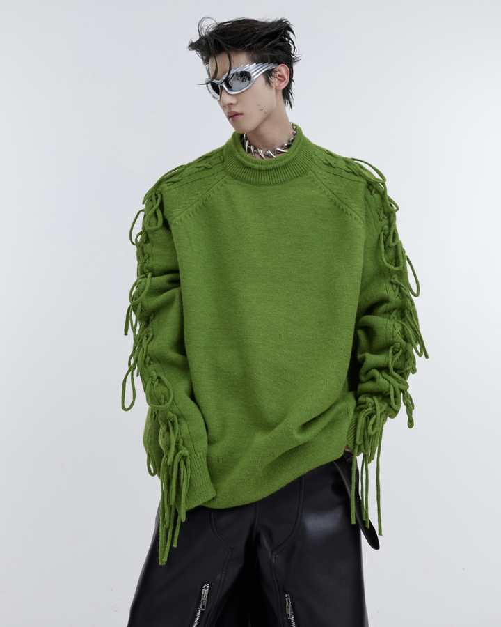[ArguE CulturE] Fringe Arm Knit Sweater na2266