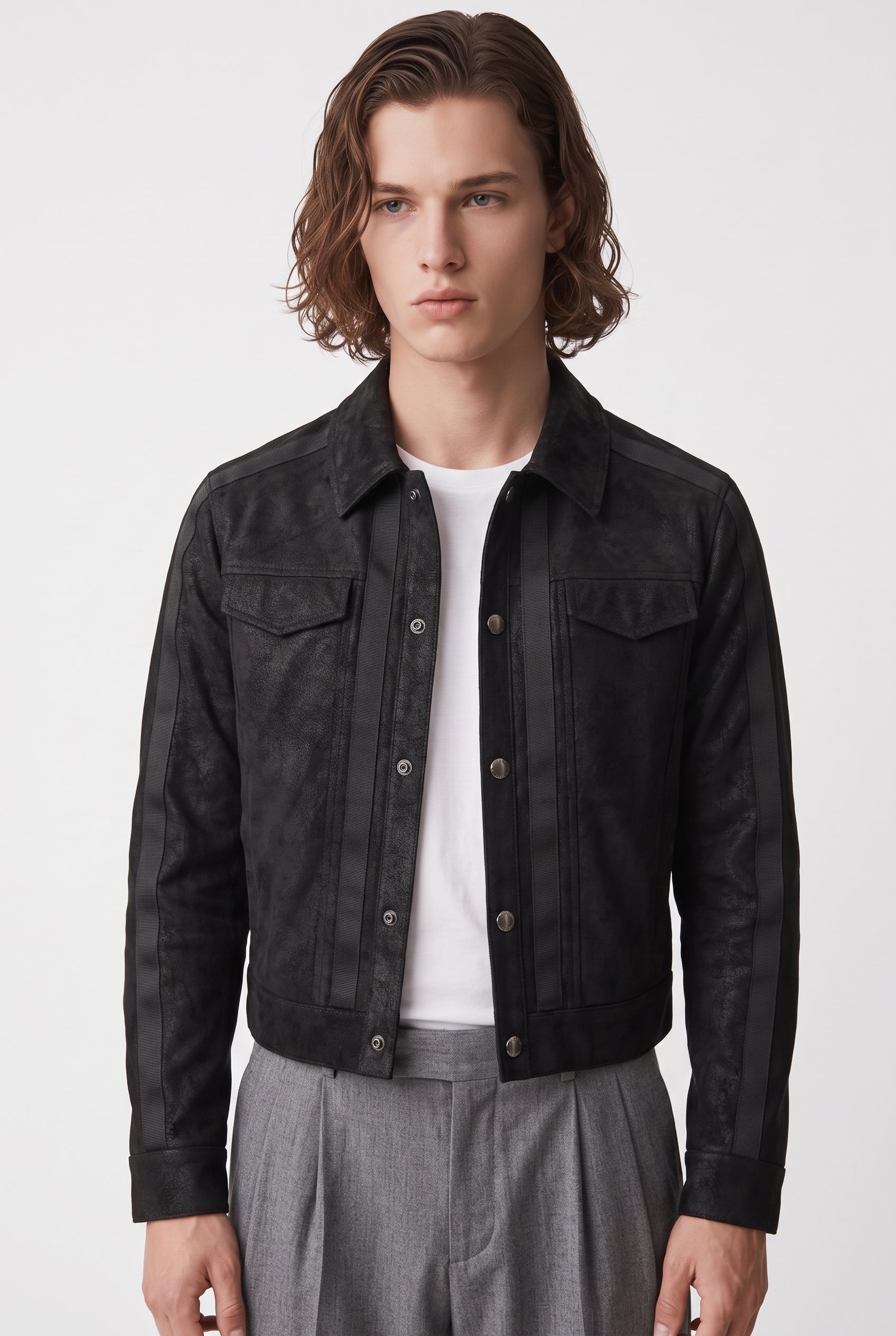 Cropped Leather Jacket na2787