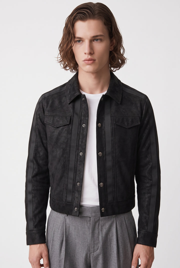 Cropped Leather Jacket na2787