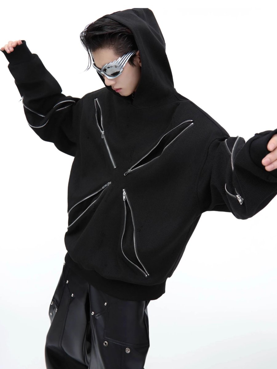 【CulturE】Metal Zipper Design Hooded  na1583