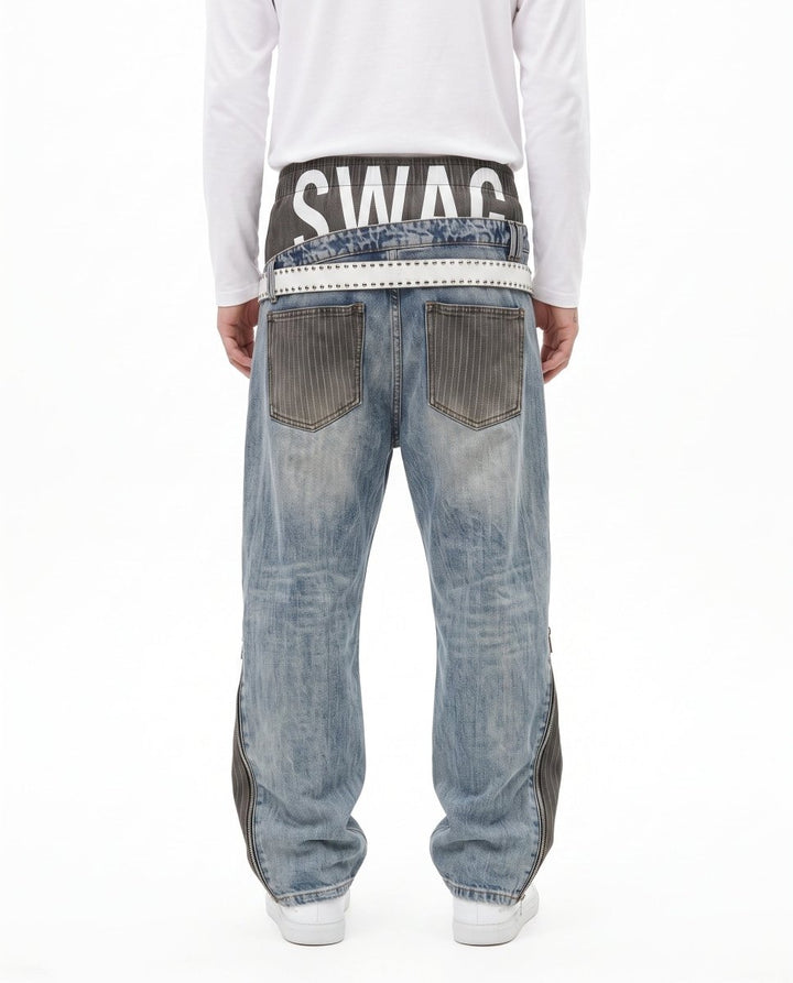 Layered Wide Jeans na3087