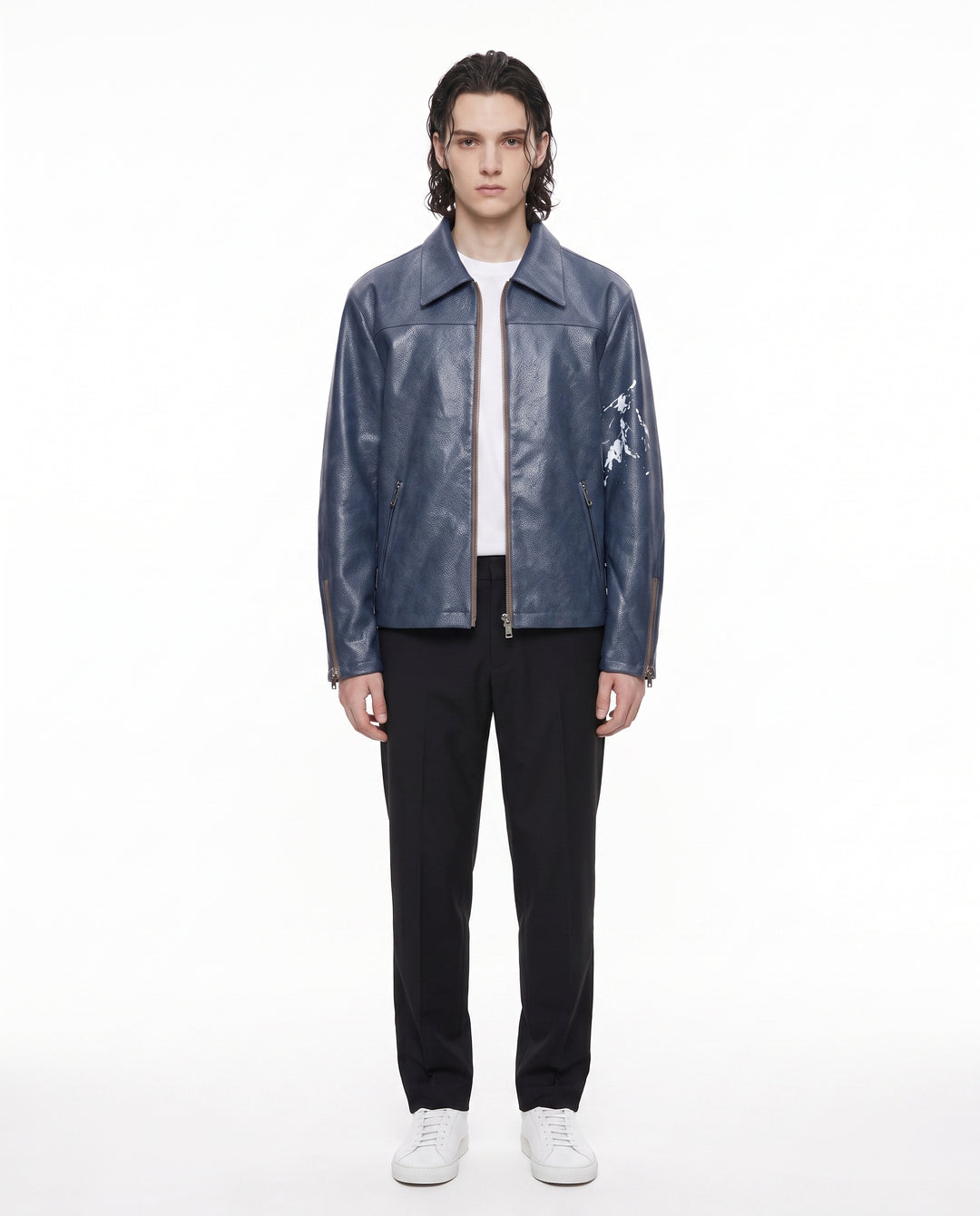 Blue Leather Jacket na2952