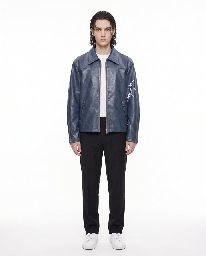 Blue Leather Jacket na2952