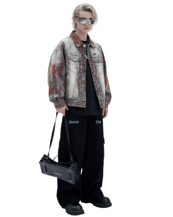 Nanostudio Rust Fade Art Denim Jacket (na2212)