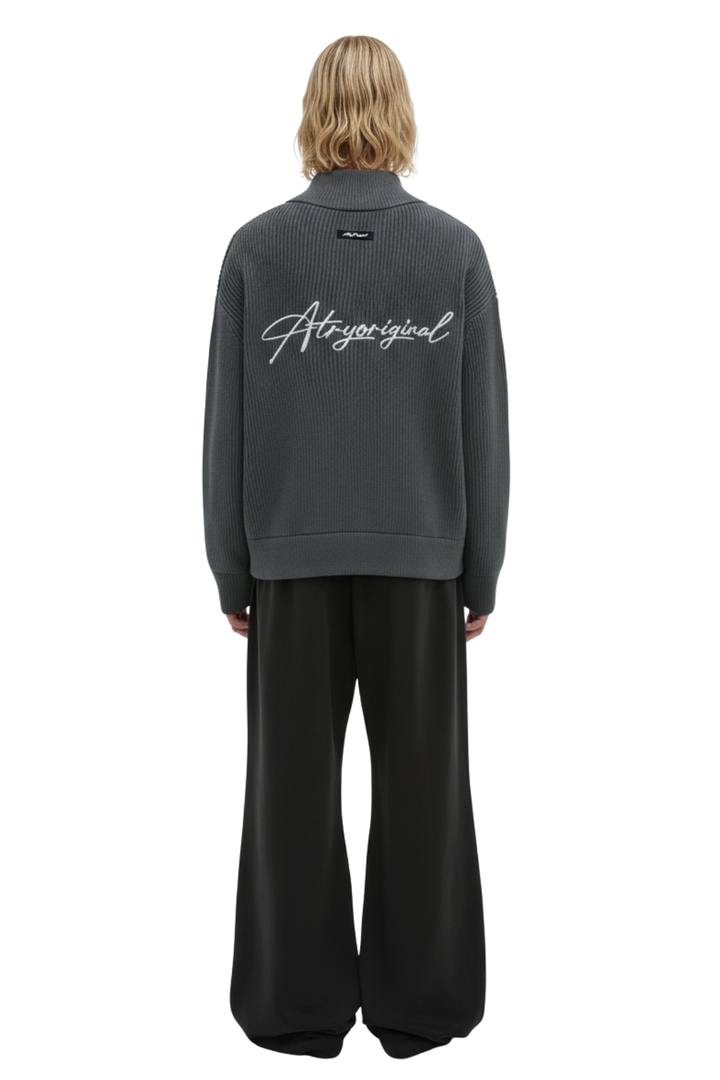 Ribbed High Neck Zip-Up Jacket na2398