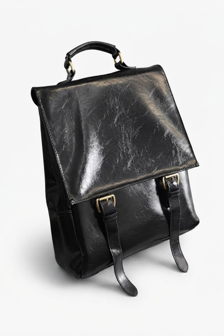 [sale] Crack Gloss Leather Backpack