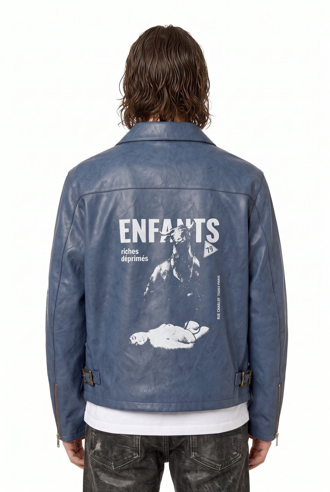 Graphic Leather Jacket na2833
