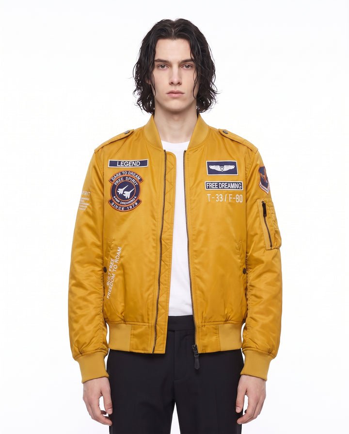Patched Bomber Jacket na2988