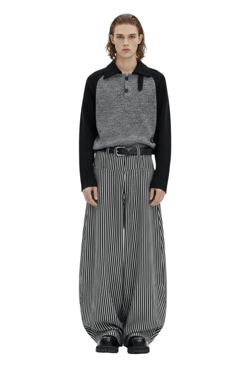 Monochrome Stripe Oversized Pants na2407