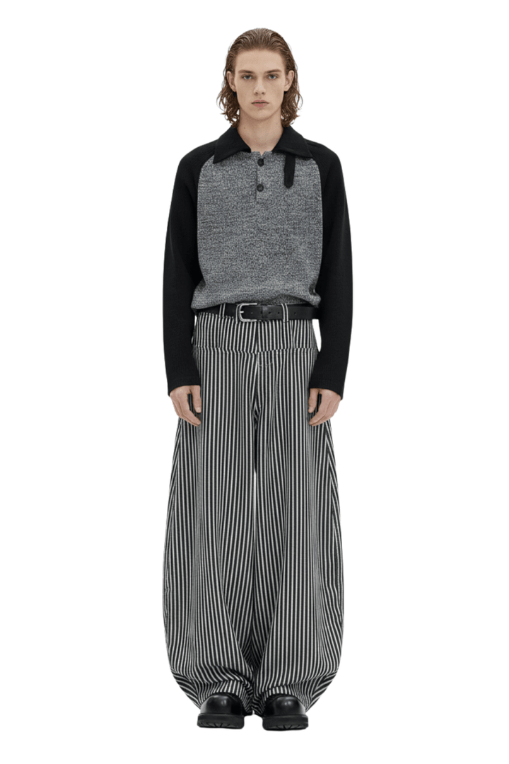 Monochrome Stripe Oversized Pants na2407