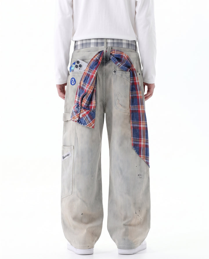 Patchwork Wide Pants na3056