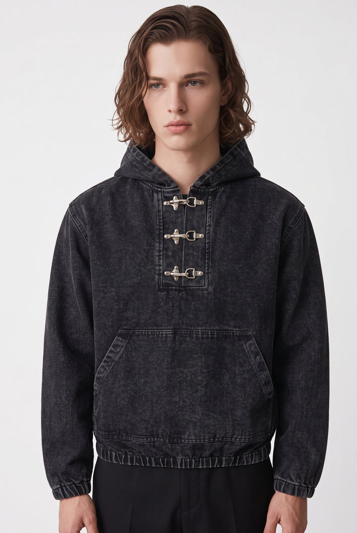 Buckle Denim Hoodie na2781