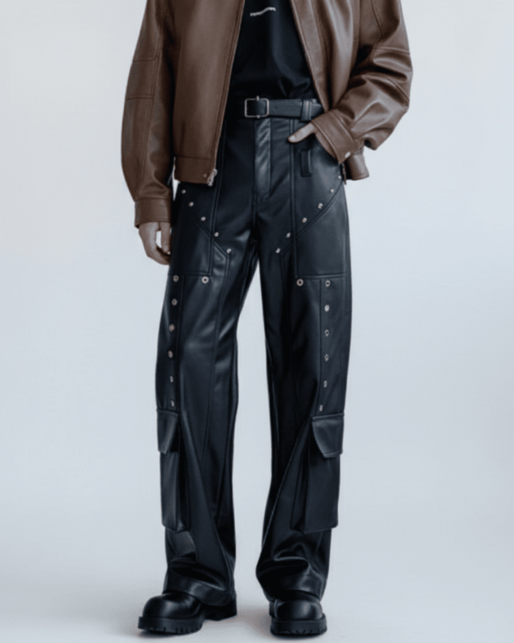 FORGE RIVET LEATHER PANTS na2308 