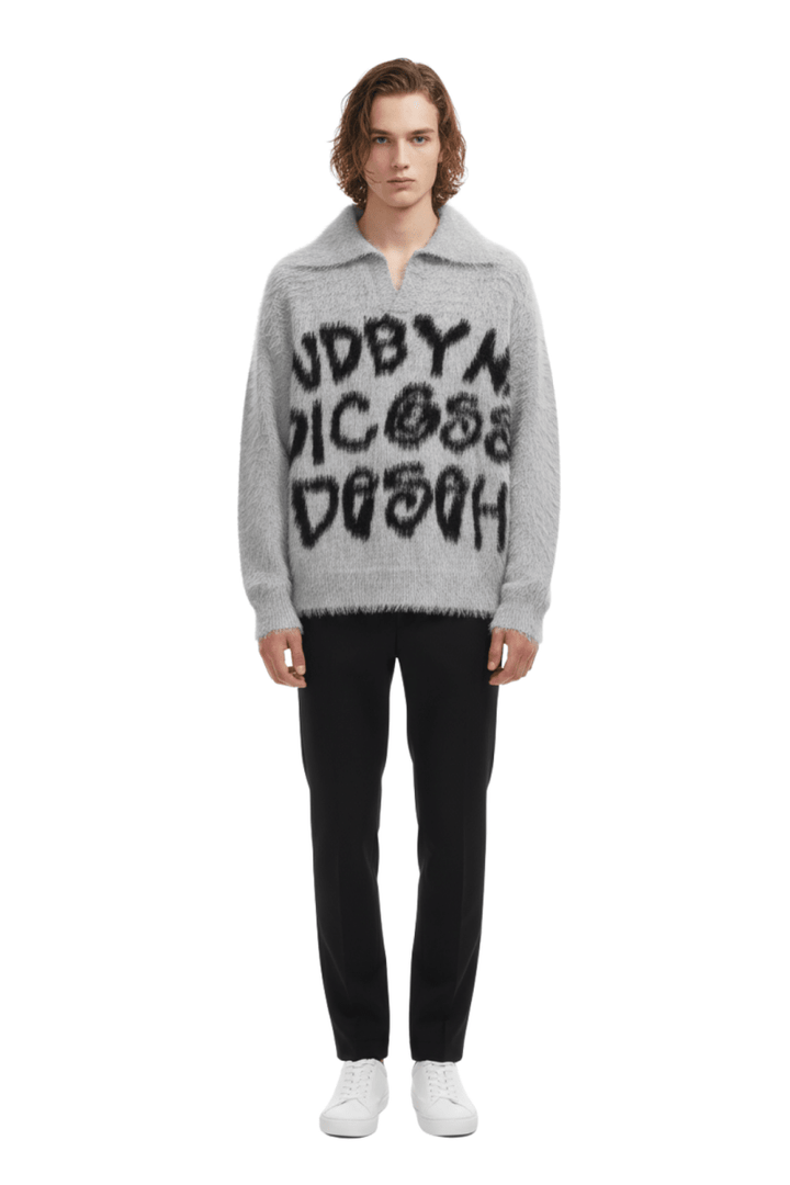 Fuzzy Statement Knit Pullover na2410