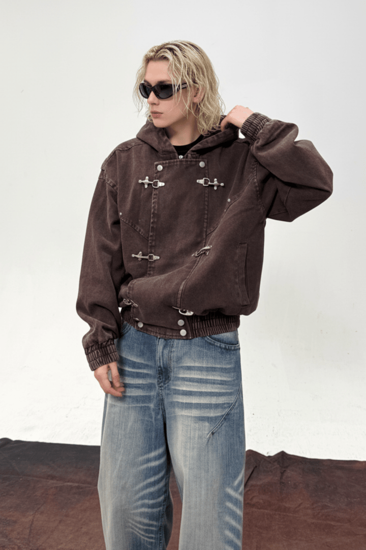 Buckle Washed Denim Hoodie na2433