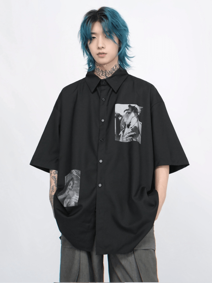 【Mz】design printing oversize shirt na1267