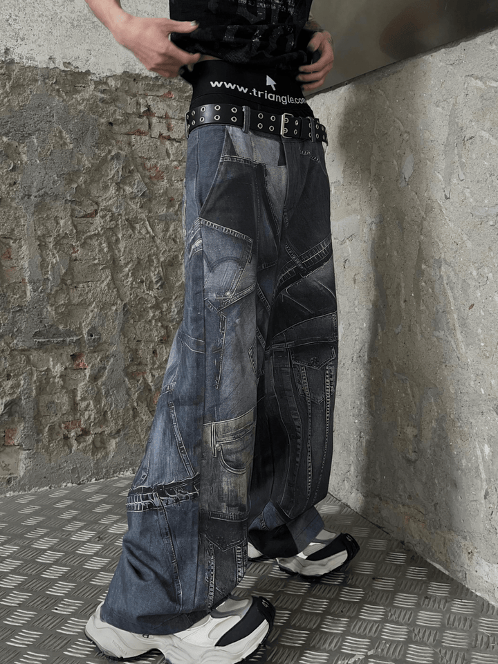 【SOULWORKER】washed wide-legged jeans na1269