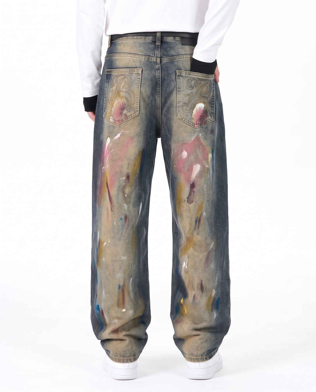 Painted Wide Jeans na3190