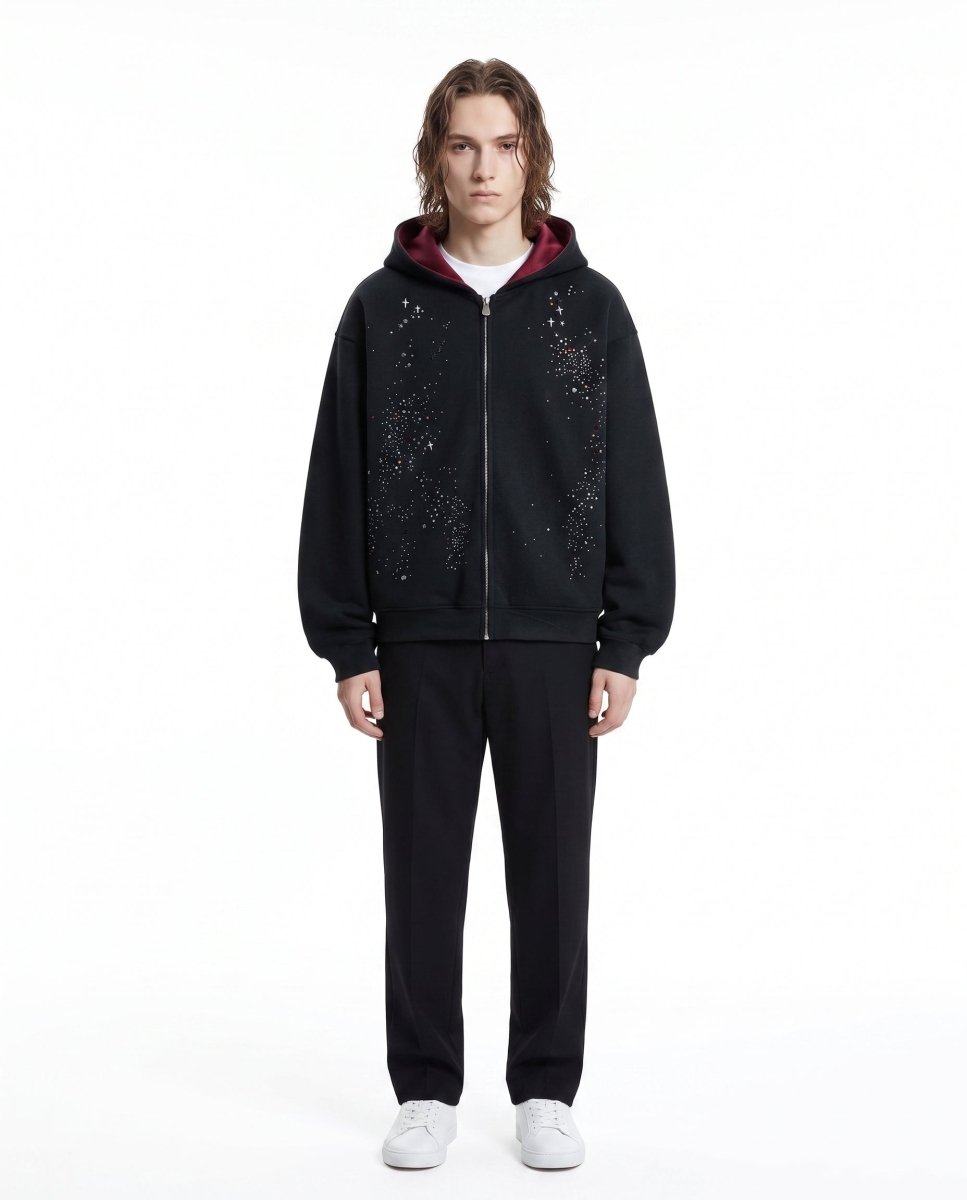 Rhinestone Zip Hoodie na3022