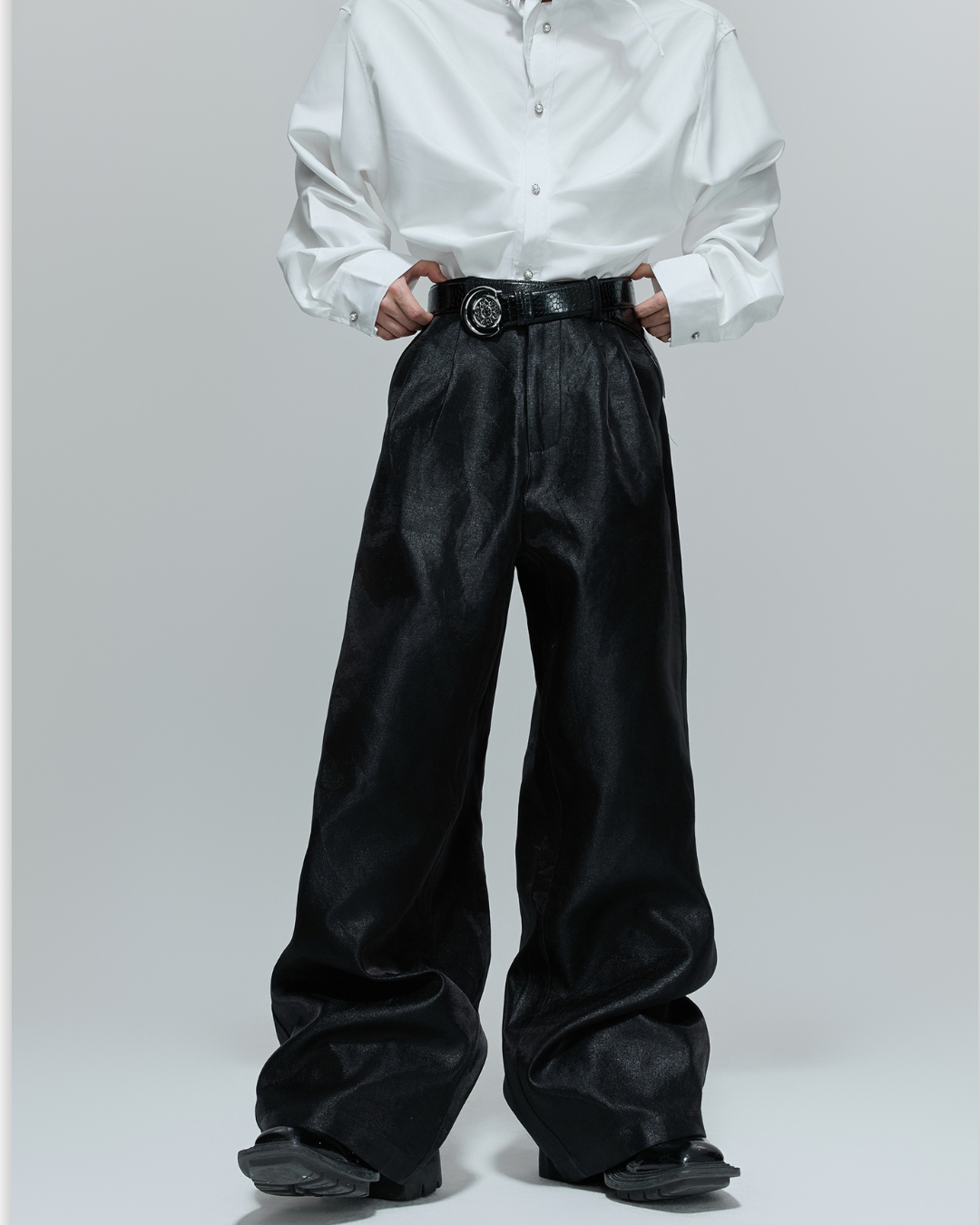 [ArguE CulturE]Luxe Sheen Wide Trousers na2268