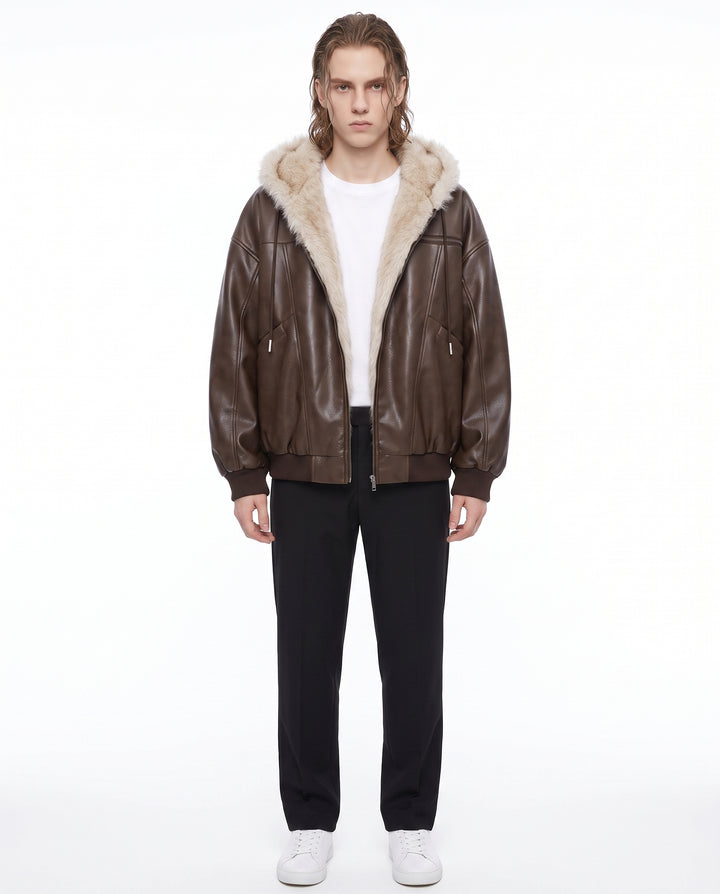 Fur Leather Jacket na3068