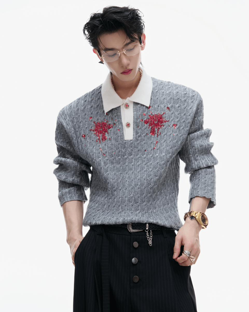 [ArguE CulturE] Garnet Bloom Knit Top na2250