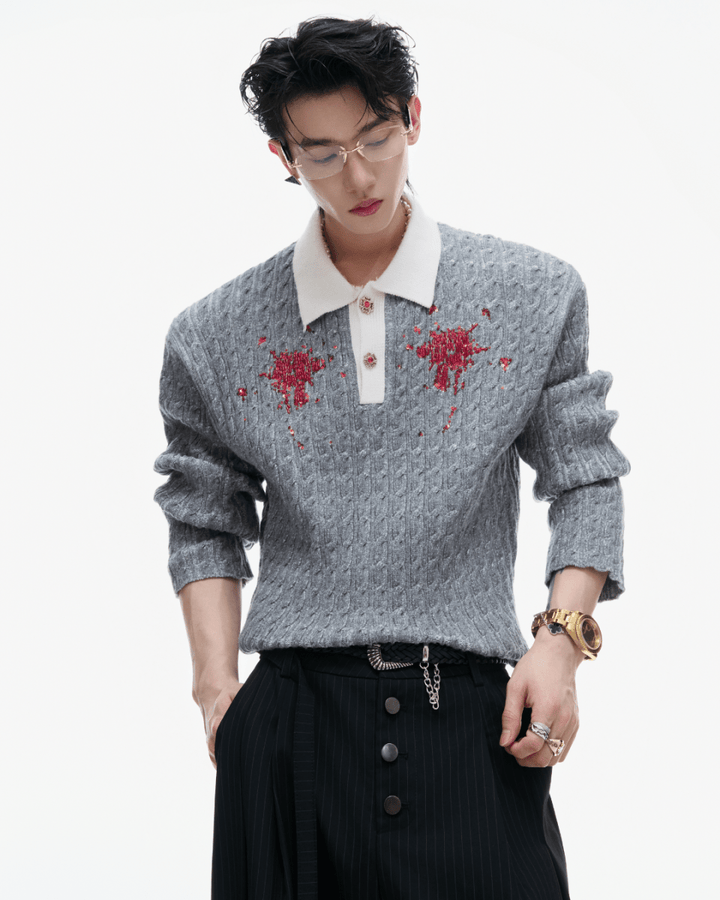 [ArguE CulturE] Garnet Bloom Knit Top na2250