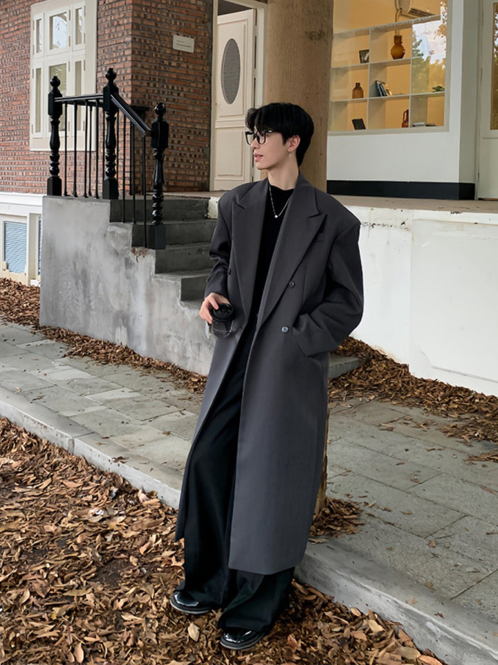 [ONELYC1NS] Korean loose long knee-length coat na1699