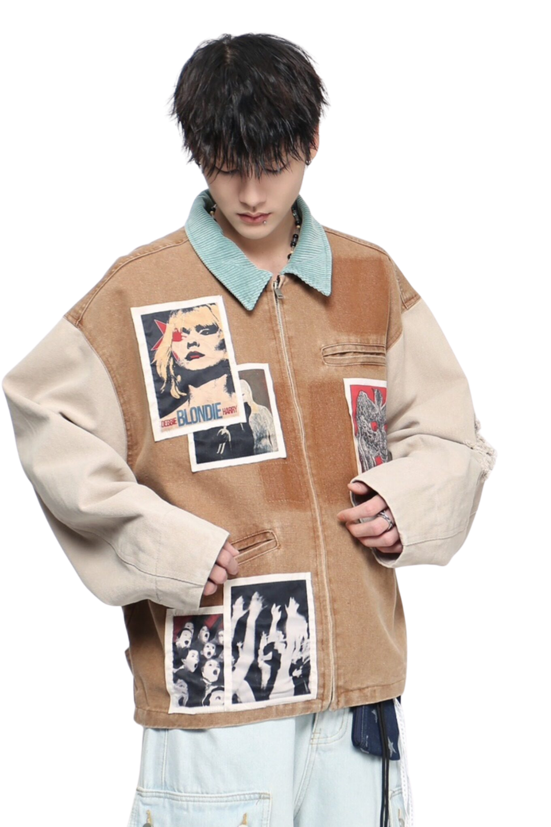 Distressed Patchwork Jacket na2444